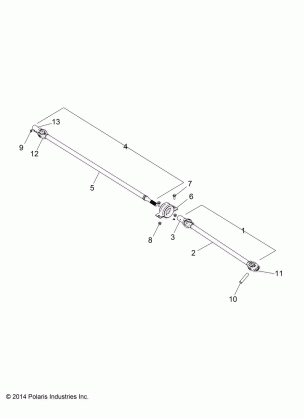 DRIVE TRAIN FRONT PROP SHAFT - R18RNE57NV (49RGRSHAFTPROP15570MC)