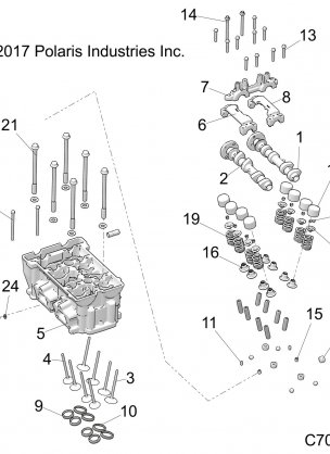 ENGINE CYLINDER HEAD AND VALVES - R18RRE99A9 / AX / AM / AS / A1 (C700049)