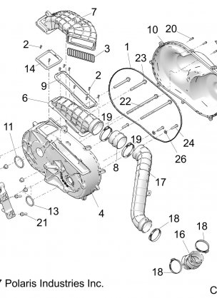 DRIVE TRAIN CLUTCH COVER AND DUCTING - R18RRE99A9 / AX / AM / AS / A1 (C700022)