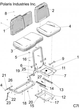 BODY SEAT ASM. AND SLIDER - R18RRU99AS (C700069)