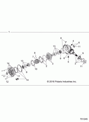 DRIVE TRAIN FRONT GEARCASE INTERNALS - R18RTA87A1 / B1 / A9 / B9 (701245)