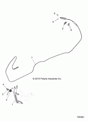 ENGINE THROTTLE PEDAL / CABLE - R18RTAD1B1 / ED1N1 (700361)