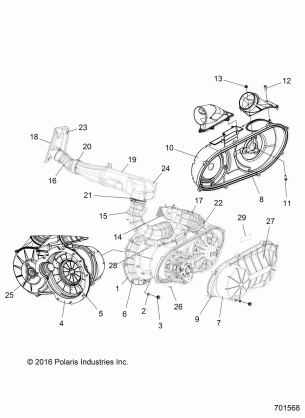 BODY CLUTCH COVER and DUCTING - R18RTAD1B1 / ED1N1 (701568)