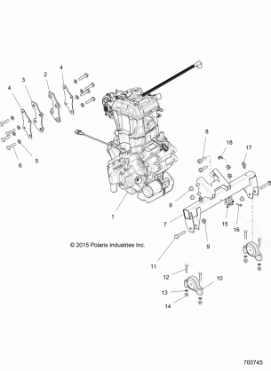 ENGINE ENGINE and TRANSMISSION MOUNTING - R18RDA57A1 / B1 (700745)