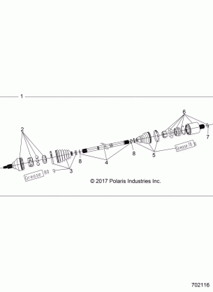 DRIVE TRAIN REAR DRIVE SHAFT - R18RTED1F1 / SD1C1 (702116)