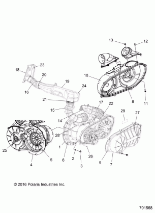 BODY CLUTCH COVER and DUCTING - R18RVAD1B1 (701568)