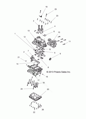 ENGINE CRANKCASE AND CRANKSHAFT - R18RHE99BK / KBS (49RGRCRANKCASE14RZR1000)