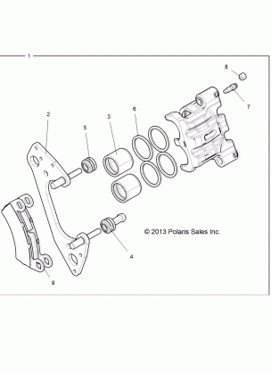 BRAKES FRONT CALIPER - R18RHE99BK / KBS (49RGRCALIPER14RZR1000)