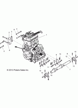 ENGINE MOUNTING - R18RTM99AL (49RGRENGINEMTG14RZR1000)