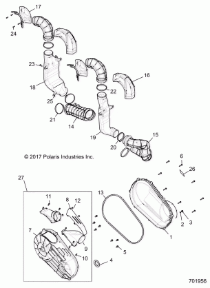 DRIVE TRAIN CLUTCH COVER and DUCTING - R18RTM99AL (701956)