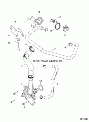 ENGINE COOLING WATERPUMP THERMOSTAT AND BYPASS - R18RVM99AL (701978)