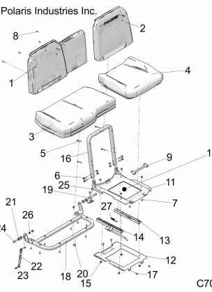 BODY SEAT ASM. AND SLIDER - R18RRU99AS / BS (C700069)