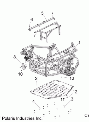 CHASSIS MAIN FRAME AND SKID PLATES - R18RRU99AS / BS (C700018)