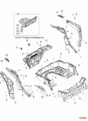 BODY REAR RACK AND FENDERS - Z18VBA87B2 / E87BK / BU / LK / BR (702064)