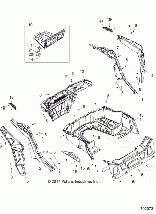 BODY REAR RACK AND FENDERS - Z18VCE87BK / BU / BR / LU (702073)