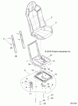 BODY SEAT ASM. AND SLIDER - Z18VCE87BK / BU / BR / LU (701153)