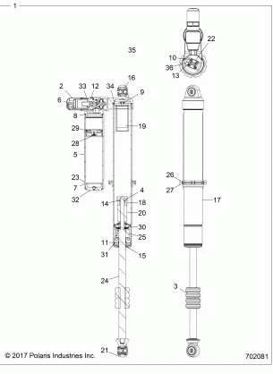 SUSPENSION REAR SHOCK - Z18VDL92BK (702081)