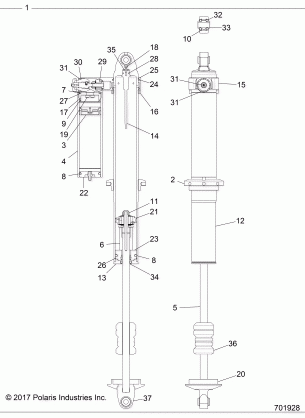 SUSPENSION REAR SHOCK - Z18VDE92NB / NU (701928)