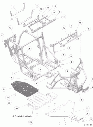 CHASSIS MAIN FRAME AND SKID PLATES - Z18VDR99AL / BL (C701181)