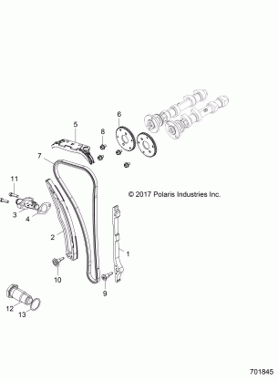 ENGINE CAM CHAIN AND TENSIONER - Z18VDE99FK / S99CK / FK (701845)