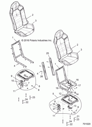 BODY SEAT ASM. AND SLIDER - R18RHE99BK (701415)