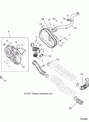 DRIVE TRAIN CLUTCH COVER AND DUCTING - R18RHE99BK (702006)