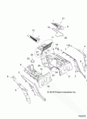 BODY REAR RACK AND FENDERS - Z18VEL92BK / BR (702375)