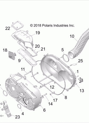 DRIVE TRAIN CLUTCH COVER AND DUCTING - Z18VEL92BK / BR (C700159)