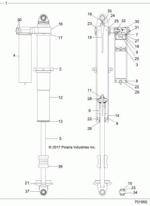 SUSPENSION REAR SHOCK INTERNALS - Z18VFE92NB / NU (701950)