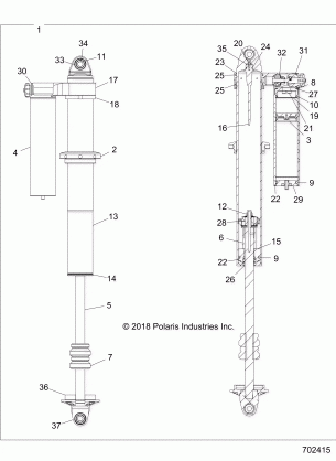 SUSPENSION REAR SHOCK INTERNALS - Z18VFE99NK (701415)