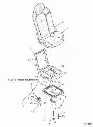 BODY SEAT ASM. AND SLIDER - Z18VGE99AK / AW / BK / BW (701178)