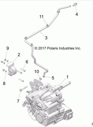 DRIVE TRAIN MAIN GEARCASE MOUNTING - Z18VGE99AK / AW / BK / BW (C700103-3)