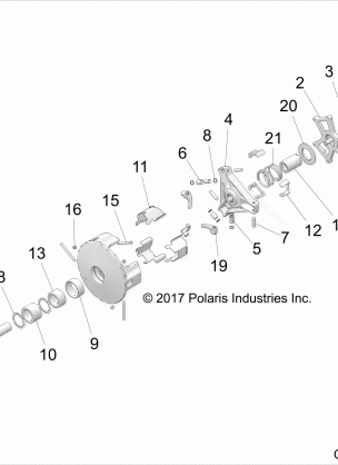 DRIVE TRAIN PRIMARY CLUTCH - Z18VGE99AK / AW / BK / BW (C700102-2)