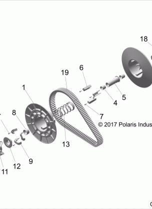 DRIVE TRAIN SECONDARY CLUTCH - Z18VGE99AK / AW / BK / BW (C700102-3)