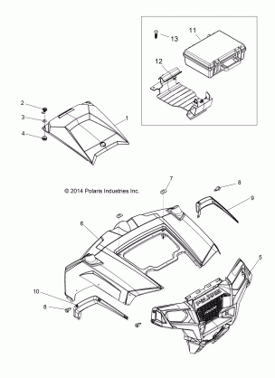 BODY HOOD and FRONT BODY WORK - Z18VHE57BV (49RGRHOOD15RZR570)