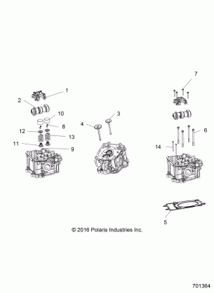 ENGINE CYLINDER HEAD CAMS and VALVES - R18RM250B1 (701364)