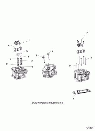 ENGINE CYLINDER HEAD CAMS and VALVES - R18RMA50B4 / B1 (701364)