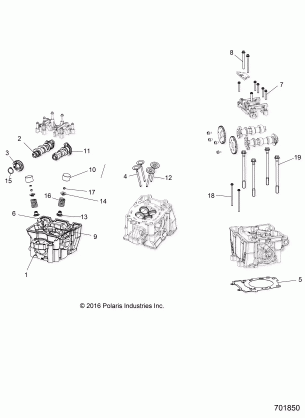 ENGINE CYLINDER HEAD CAMS and VALVES - R15RTA57AA / AR / AC / EAU (701850)