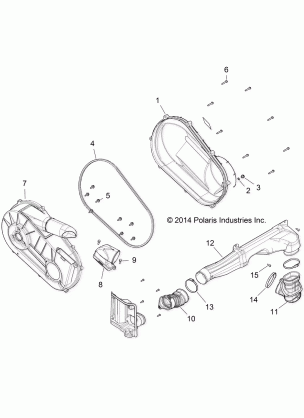 DRIVE TRAIN CLUTCH COVER and DUCTING - R15RUA57AA / E57AC (49RGRCLUTCHCVR15570F)