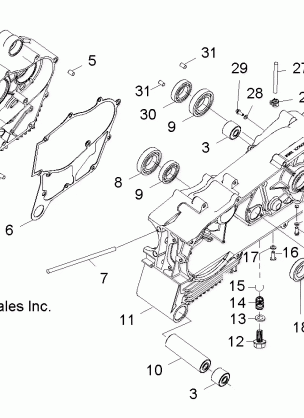 ENGINE CRANKCASE - R15YAV17AA / AF / BA / BF (49RGRCRANKCASE09RZR170)