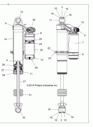 SUSPENSION FRONT SHOCK INTERNALS - Z15VAX87AL (49RGRSHOCKFRT7442890)