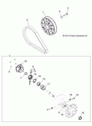 DRIVE TRAIN SECONDARY CLUTCH - Z15VAE87AK / AS / AI / AN / X87AL (49RGRCLUTCHDVN1323247)