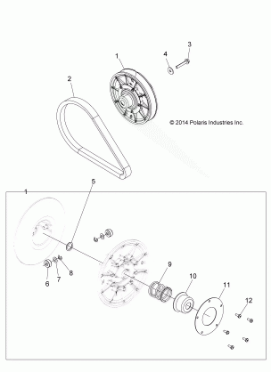 DRIVE TRAIN SECONDARY CLUTCH - Z15VBA87AJ / LJ / E87AK / AM / AT / LT / AL / AV (49RGRCLUTCHDVN1323246)