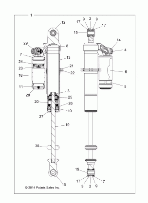 SUSPENSION REAR SHOCK - Z15VBA87AJ / LJ / E87AK / AM / AT / LT / AL / AV (49RGRSHOCKRR7044208)