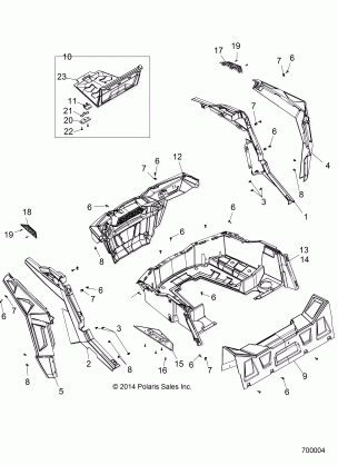 BODY REAR RACK AND FENDERS - Z15VCE87AT / AV (700004)