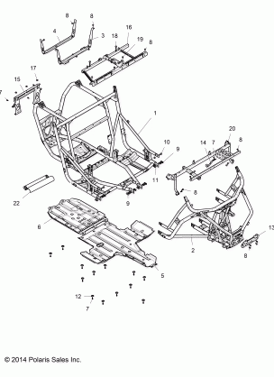 CHASSIS MAIN FRAME AND SKID PLATES - Z15VDE99AT / AL / AV / AW / LP / EW / AO / AP / AZ / NV / NW / K99AA / AU (49RGRFRAME151000)