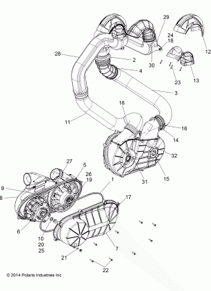 DRIVE TRAIN CLUTCH COVER AND DUCTING - Z15VDE99AL (49RGRCLUTCHCVR151000AL)