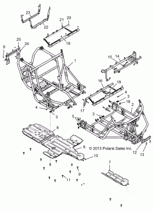 CHASSIS MAIN FRAME AND SKID PLATES - Z15VFE99AT / AV / AP (49RGRFRAME1410004)