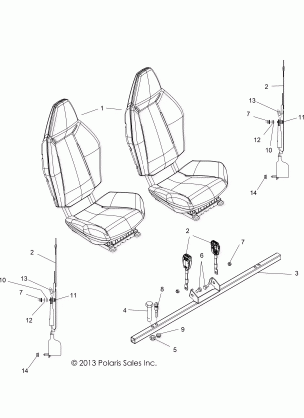 BODY SEAT MOUNTING and BELTS - Z15VHA57FJ (49RGRSEATMTG14RZR570)