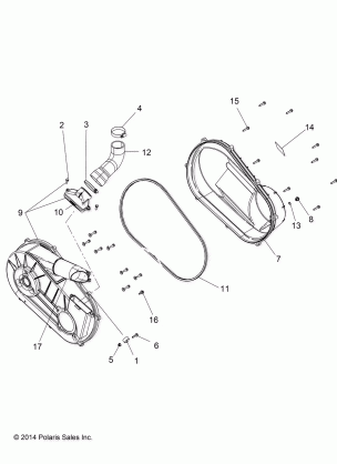 DRIVE TRAIN CLUTCH COVER and DUCTING - R15RMA57AA / AR / AZ / AC / LA / H57AR (49RGRCLUTCHCVR15570)